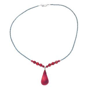 Necklace Red Coral Pendant